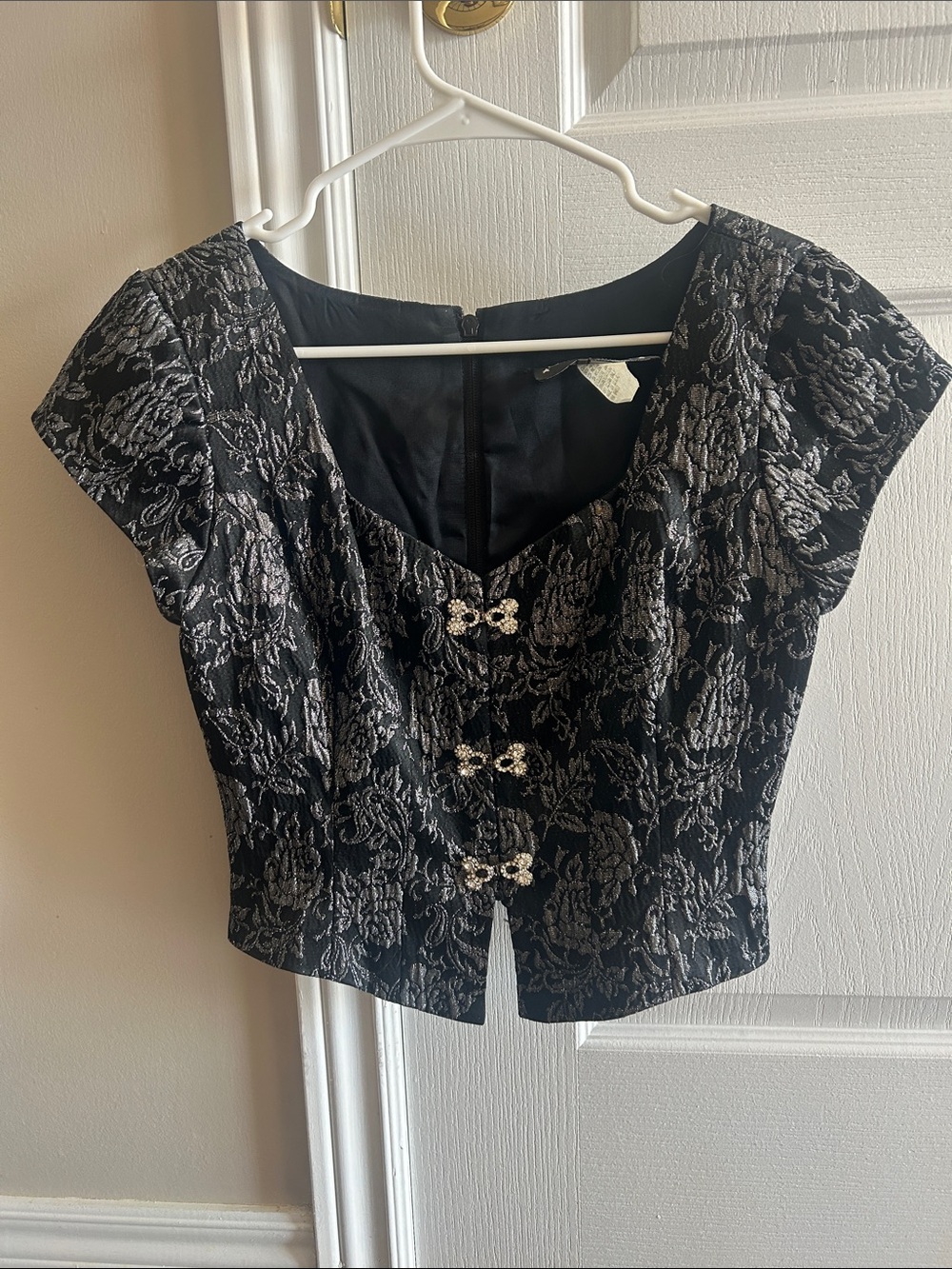 Vintage Hampton Nites Black Metalic Evening Dressy Top - Excellent Condition